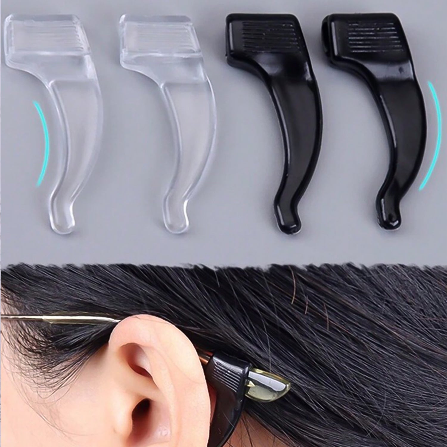 Soft Silicone Glasses Ear Hooks Anti-slip Eyeglasses (1 Pair) Soft Silicone Glasses Ear Hooks Anti-slip Eyeglasses (1 Pair)